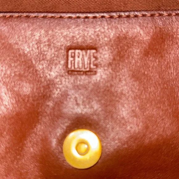 Frye Brown Leather Crossbody Bag with Gold Ring - Picture 10 of 12